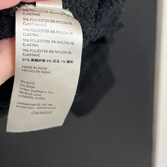 Free People Cabin Fever Sweater S | Black Off-Shoulder Cozy Knit - Picture 9 of 12